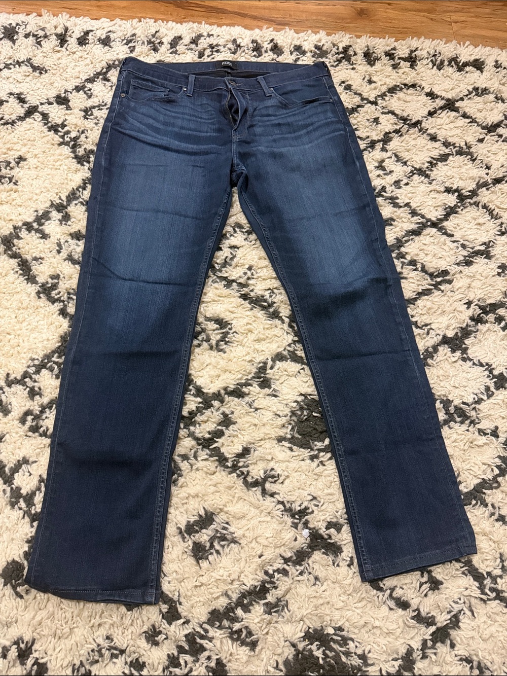 PAIGE Dark Indigo Straight Leg Jeans